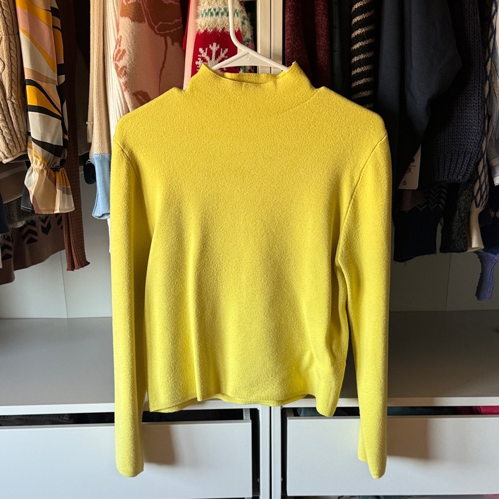 Deluc Bright Yellow Mock Neck Sweater